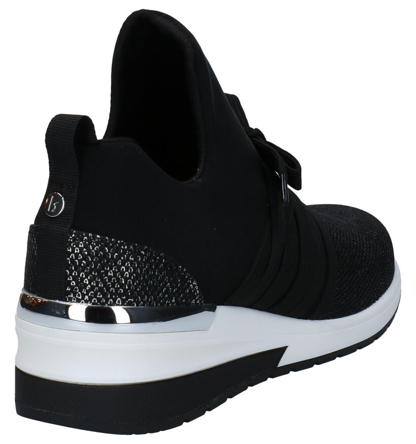 La Strada Zwarte Slip-on Sneakers in stof (289571)
