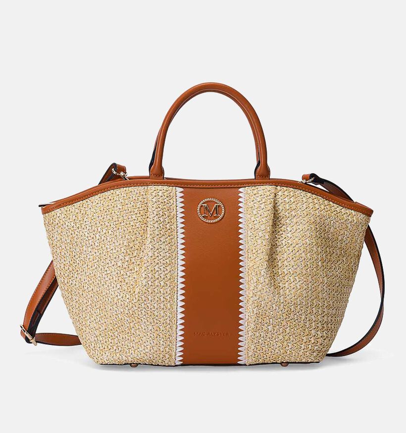 Mac Alyster Lichtbeige/Cognac Handtas met Riem voor dames (372874)