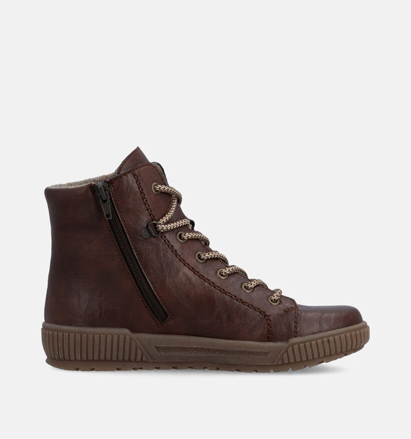 Rieker Antistress Bruine Hoge Schoenen met Veter en Rits voor dames (377925) - geschikt voor steunzolen