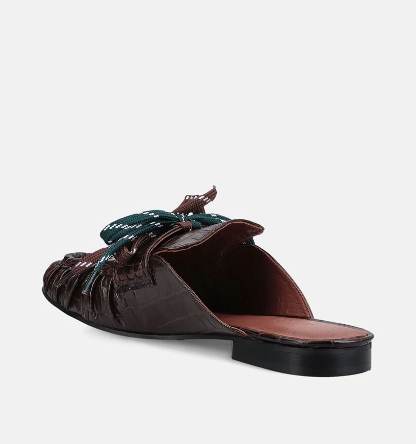 March23 Tilly Chocolat Croco Nu-pieds en Marron pour femmes (381086)