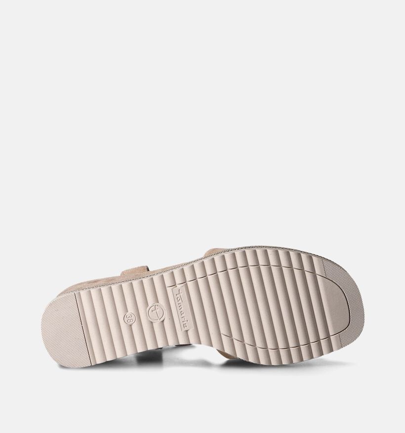 Tamaris Sandales avec talon compensé en Beige pour femmes (354395)
