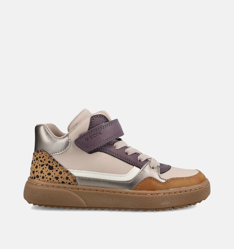 Geox Jr Theleven Baskets montantes en Beige pour filles (376275) - pour semelles orthop&eacute;diques