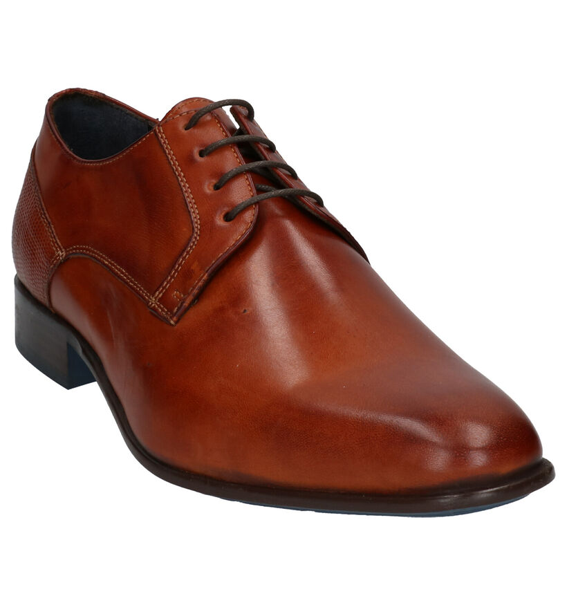 Via Borgo Cognac Veterschoenen in leer (279953)