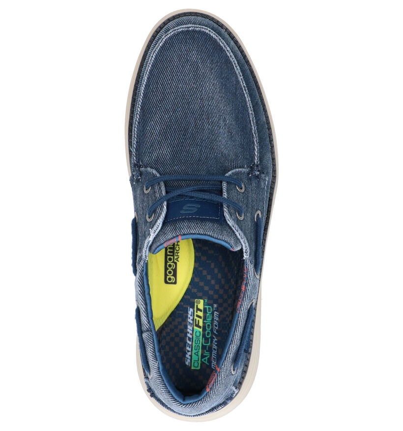 Skechers Chaussures bateau en Gris foncé en textile (272813)