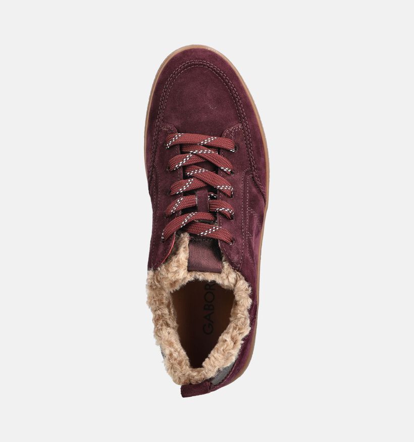 Gabor Bordeaux Lage Sneakers voor dames (376991) - geschikt voor steunzolen