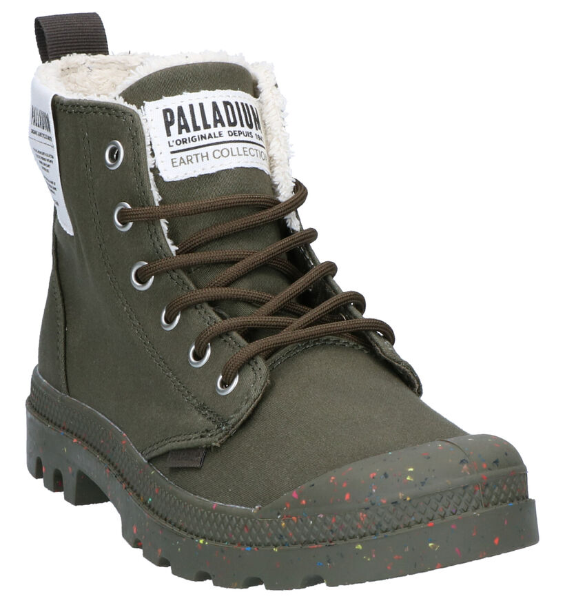 Palladium Pampa Earth Kaki Boots in stof (257824)