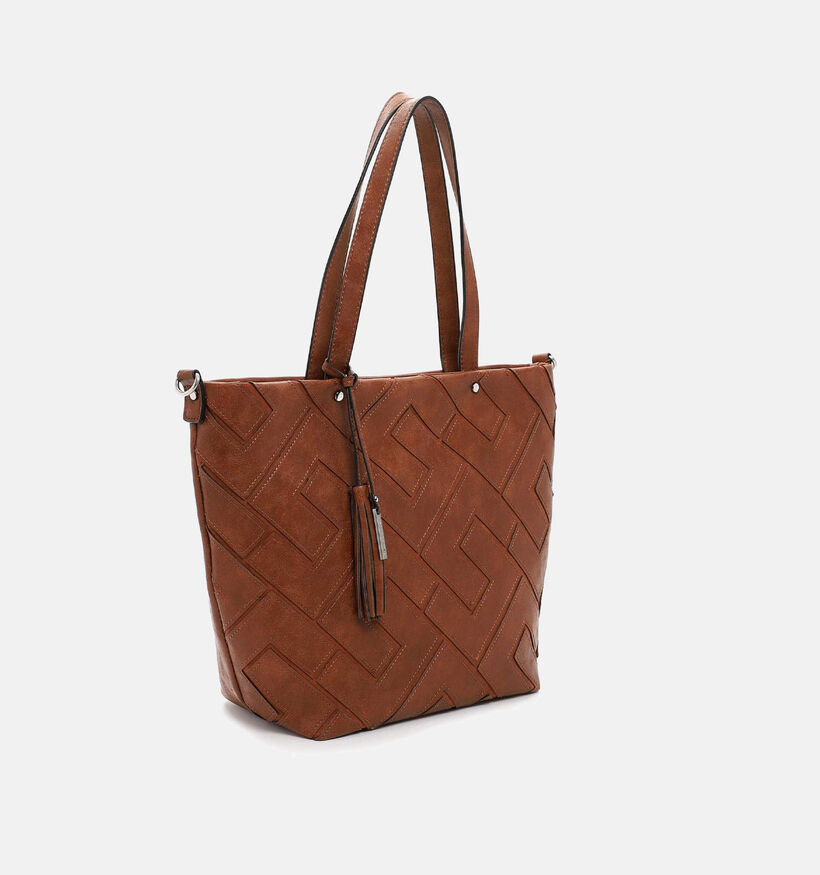 Tamaris Marike Cognac Shopper Met Rits voor dames (331000)