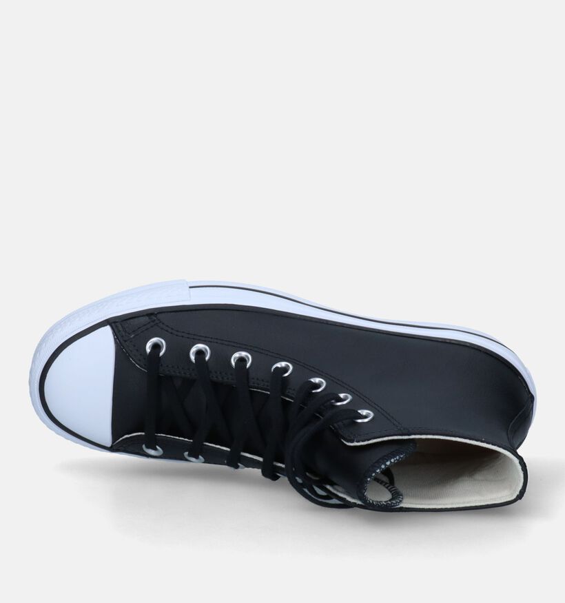 Converse CT All Star Leather Platform Baskets en Noir pour femmes (332822)