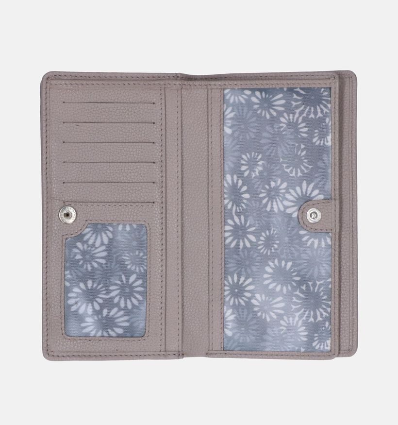 Euro-Leather Porte-monnaies zippé en Beige pour femmes (365197)