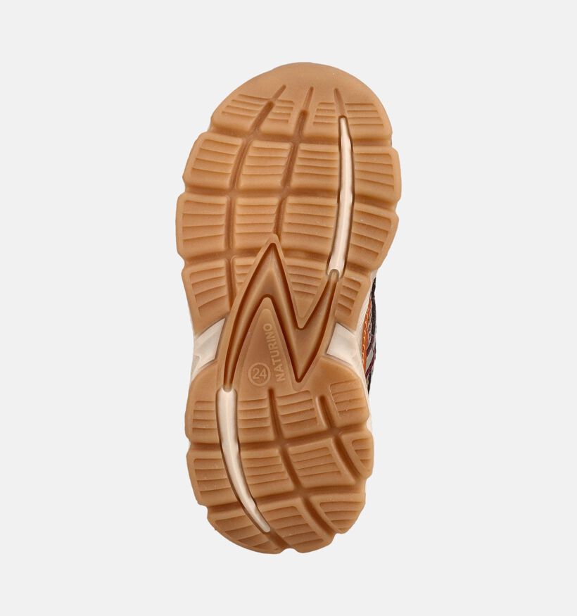 Naturino Wave Baskets basses en Brun/Multi pour filles (380169) - pour semelles orthop&eacute;diques