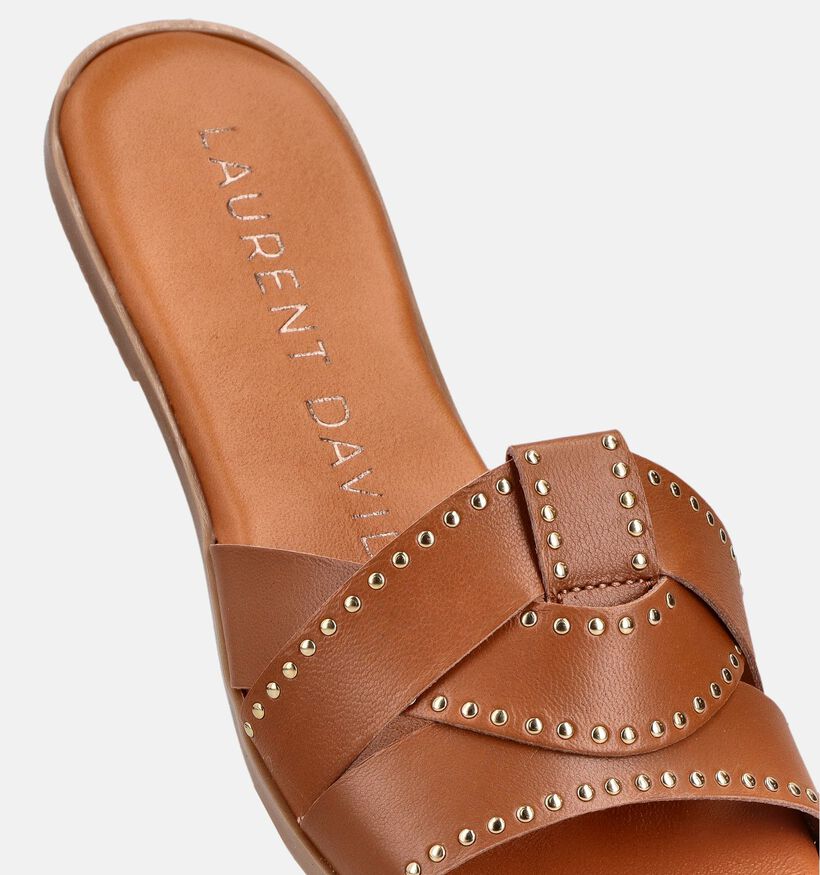 Laurent David Cognac Platte Slippers voor dames (374163)