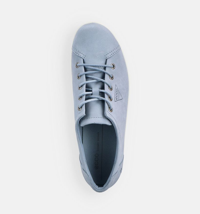 ECCO Soft 2.0 Lichtblauwe Veterschoenen voor dames (369790) - geschikt voor steunzolen