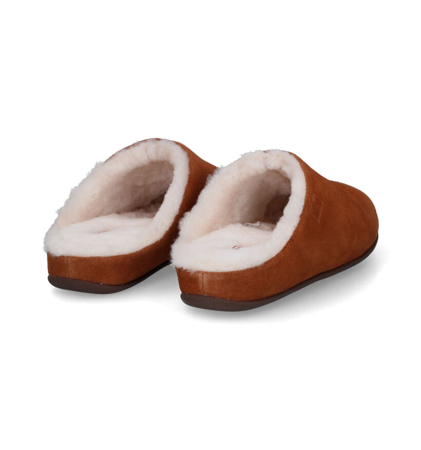 FitFlop Chrissie Shearling Pantoufles en Cognac pour femmes (313556)