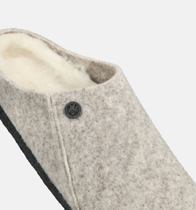 Birkenstock Zermatt Shearling Felt Beige Pantoffels voor dames (376067)