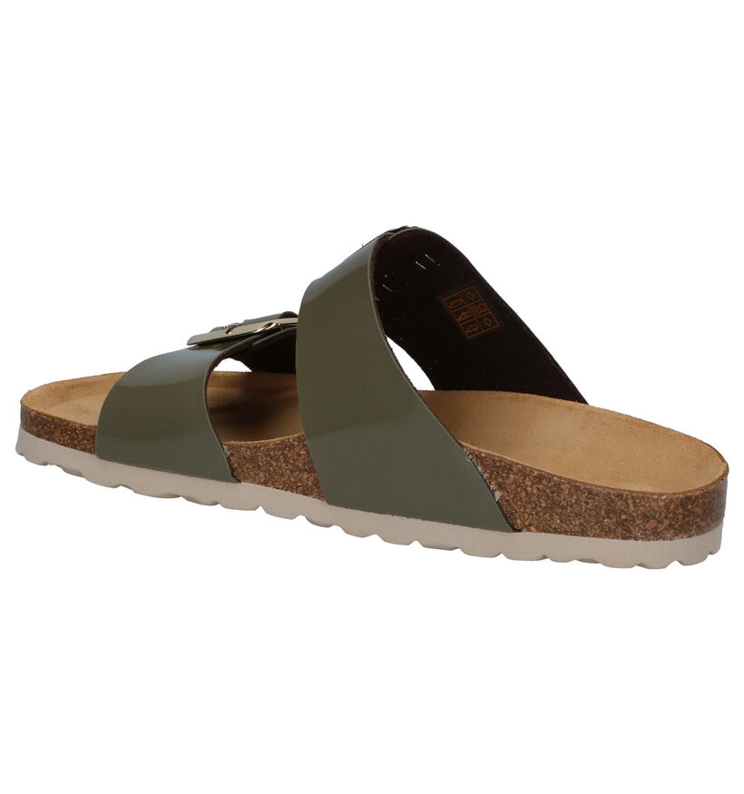 Bio Dream Kaki Slippers in kunstleer (292438)