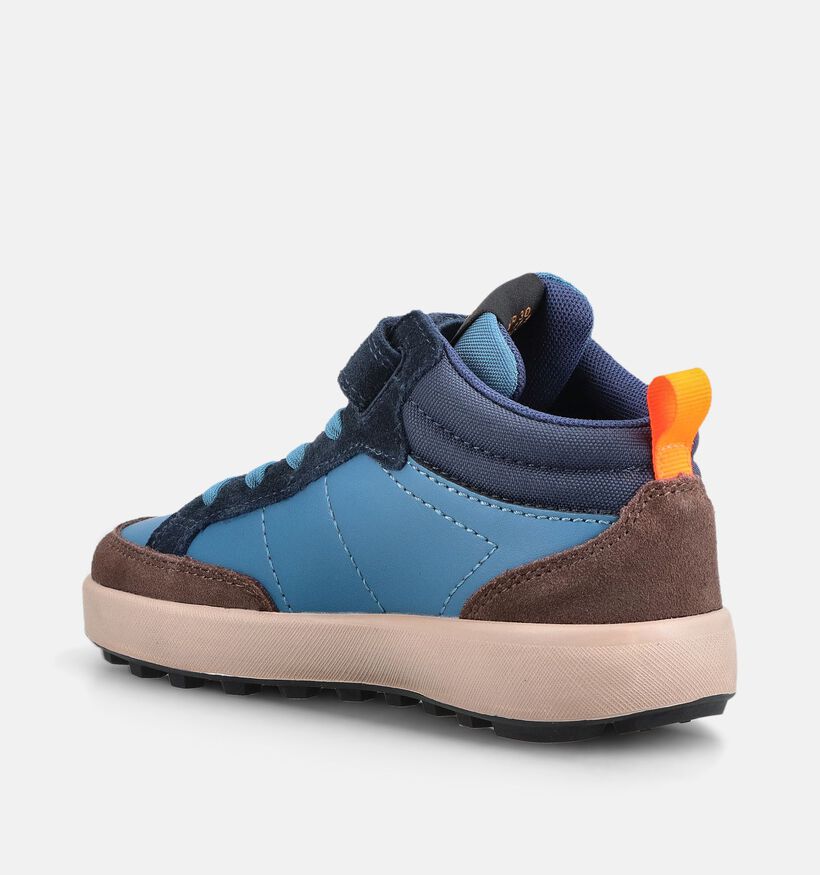 Sun68 Genius Mid Baskets montantes en Bleu/Marron pour gar&ccedil;ons (379241) - pour semelles orthop&eacute;diques