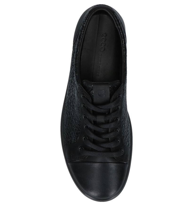 ECCO Soft 7 Zwarte Geklede Sneakers in leer (232075)