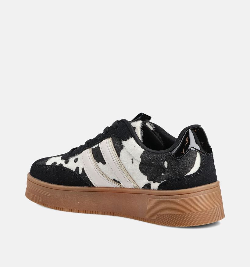 Posh by Poelman Zwarte Leopard Sneakers Posh by Poelman Zwarte Sneaker voor dames (371539) - geschikt voor steunzolen