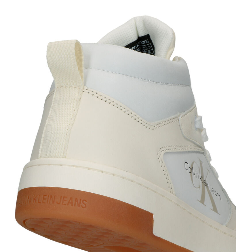 Calvin Klein Cupsole Mid Witte Sneakers in daim (318621)