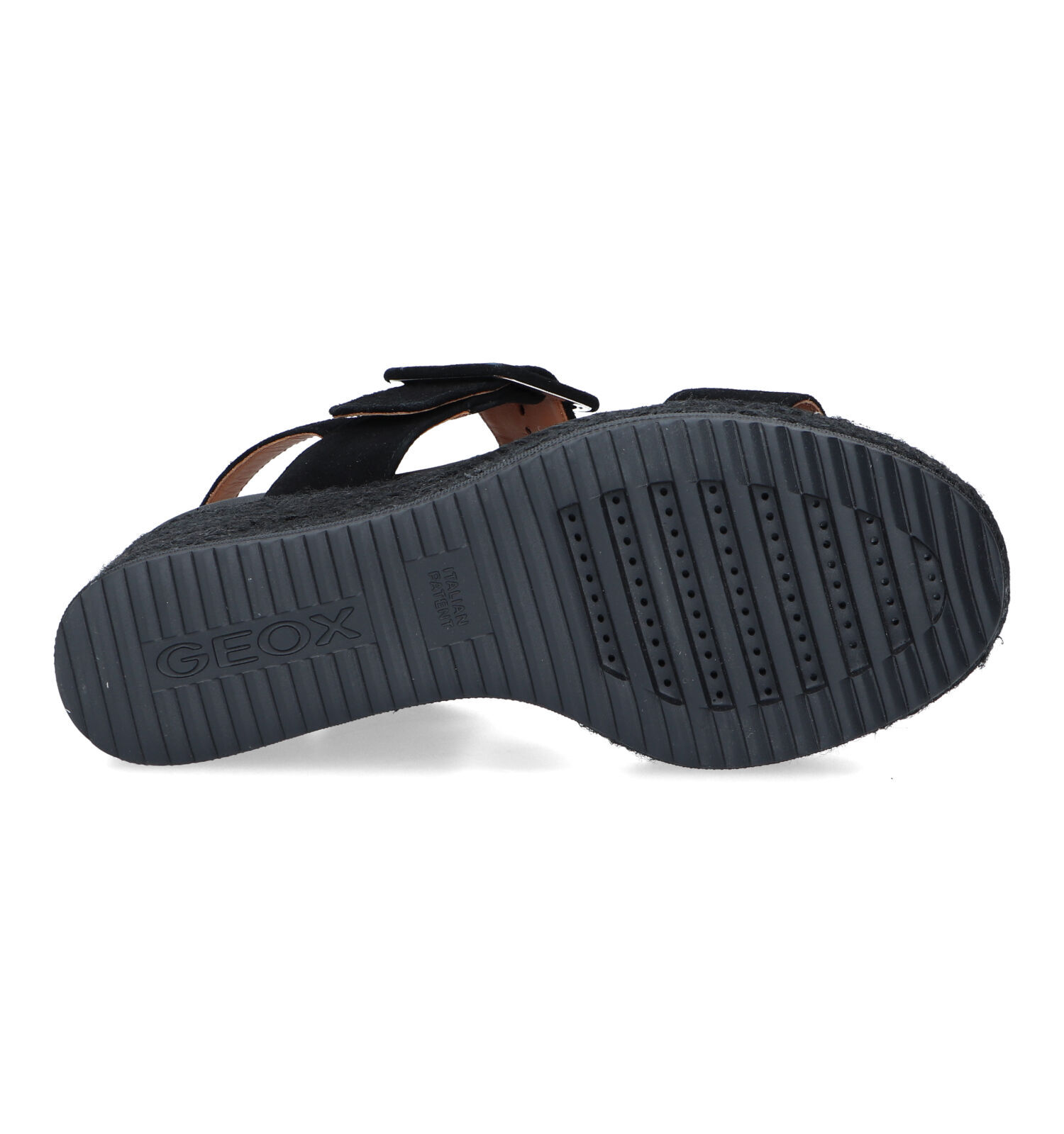 Geox Ponza Sandales avec talon compens en Noir Femmes Sandales