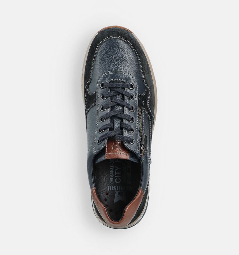 Mephisto Bradley Velsport Chaussures plates en Bleu fonc&eacute; pour hommes (378988) - pour semelles orthop&eacute;diques