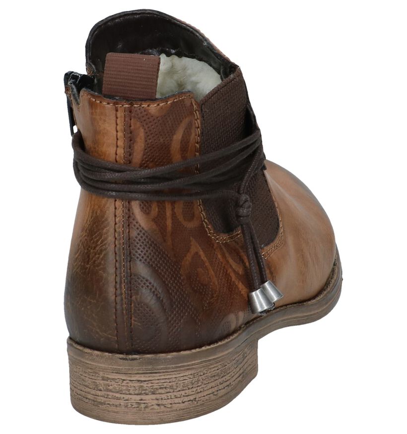 Cognac Chelsea Boots met Rits Rieker in imitatieleer (241050)