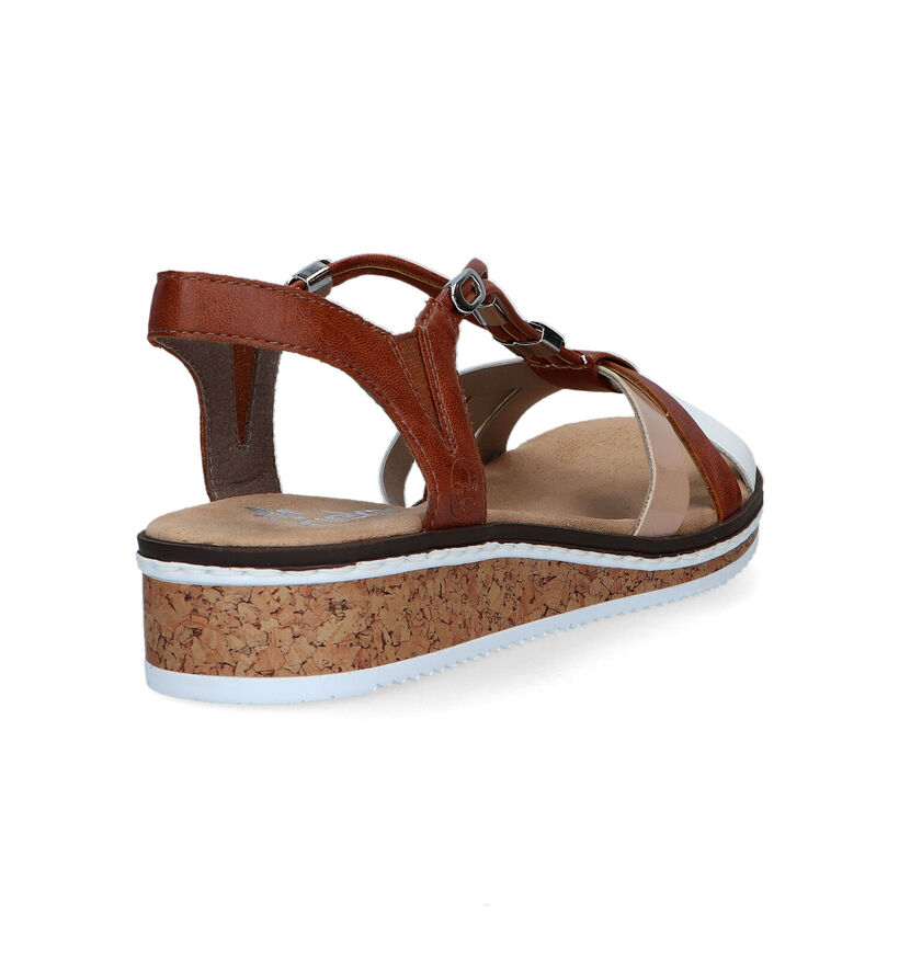 Rieker Cognac Sandalen met sleehak voor dames (339063)