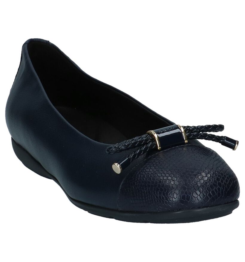 Donkerblauwe Ballerina's met Strikje Geox in kunstleer (223041)