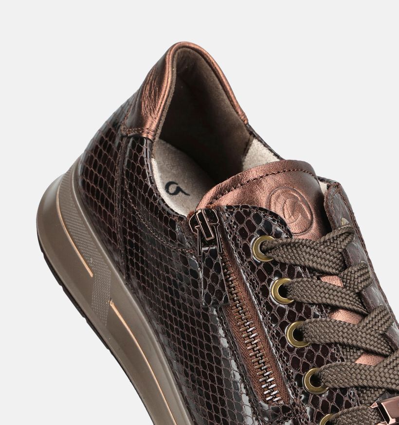 Ara Osaka 2.0 Donkerbruine Schoenen met Veter en Rits voor dames (379997) - geschikt voor steunzolen