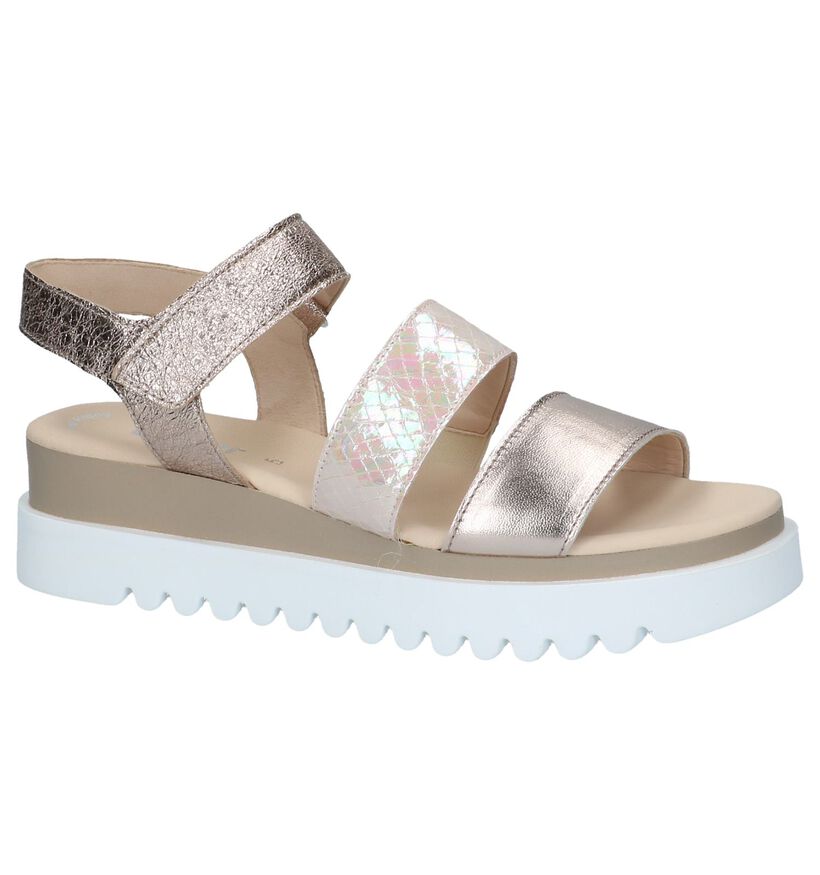 Rose Gold Sandalen met Plateauzool Gabor Best Fitting, , pdp