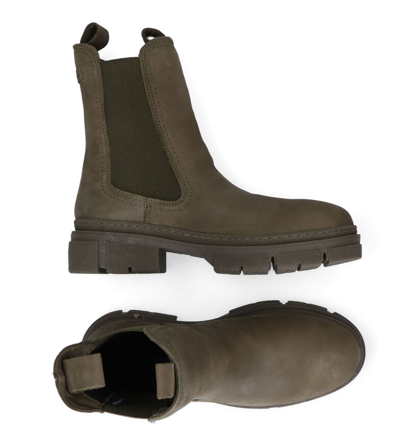 Tamaris Touch it Chelsea Boots en Kaki en nubuck (297115)