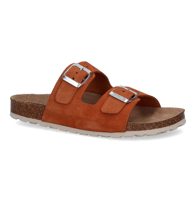 Signatur Cognac Slippers in daim (306240)
