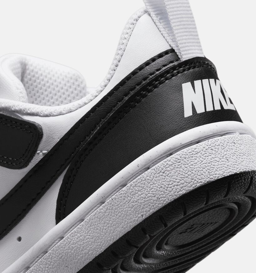 Nike Court Borough Low Witte/Zwarte Sneakers voor jongens, meisjes (364605) - geschikt voor steunzolen