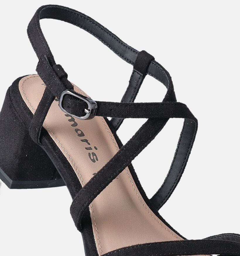 Tamaris Zwarte Sandalen met blokhak voor dames (354439)