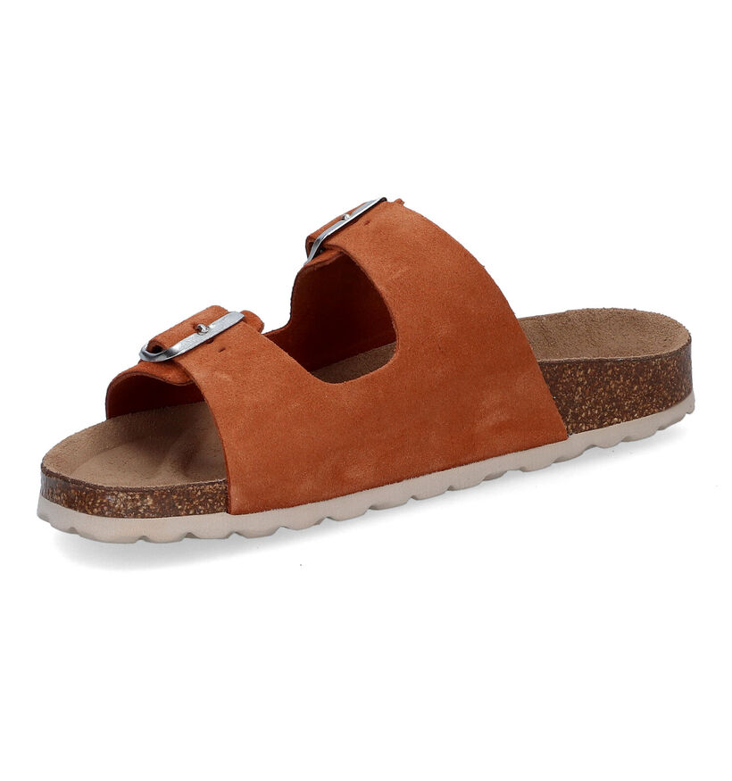 Signatur Cognac Slippers in daim (306240)