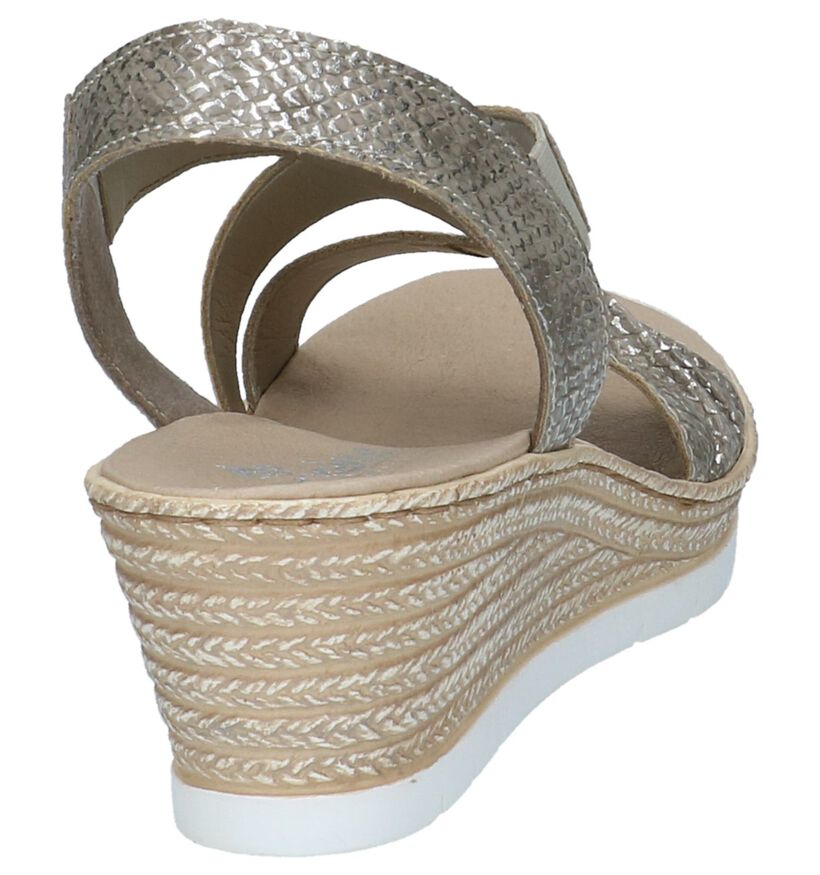 Zilveren Sandalen met Sleehak Rieker, , pdp