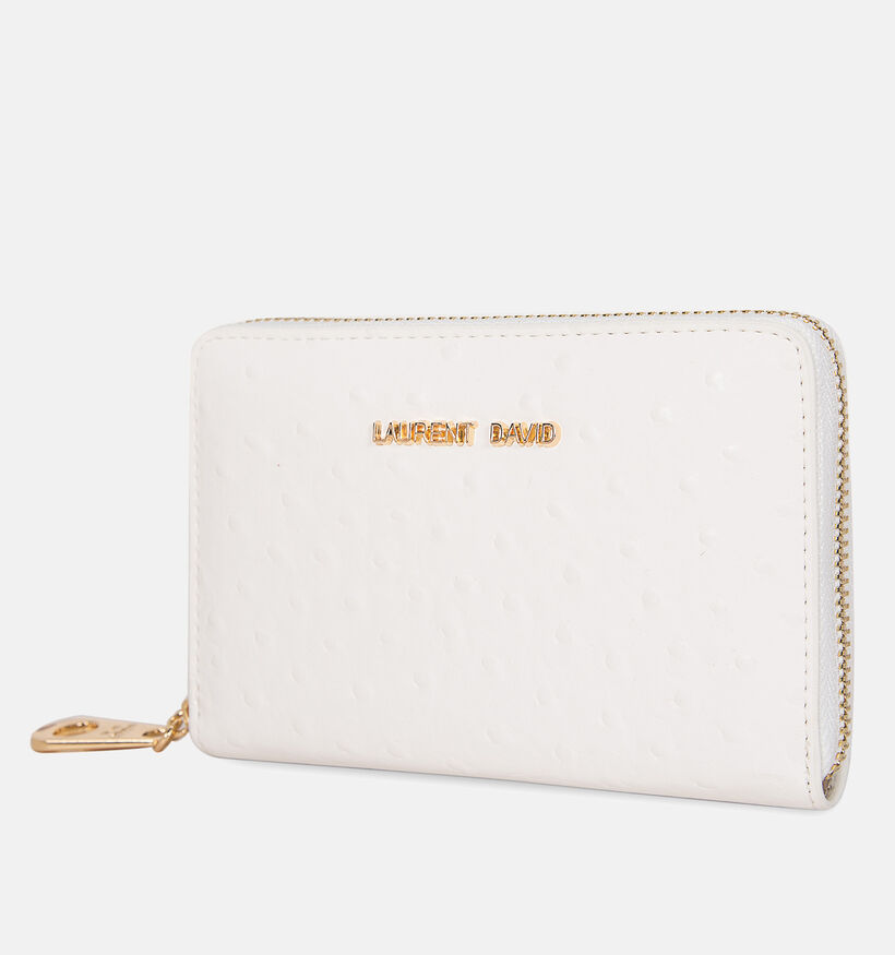 Laurent David Astrid 001 Porte-monnaie zippé en Blanc pour femmes (342629)