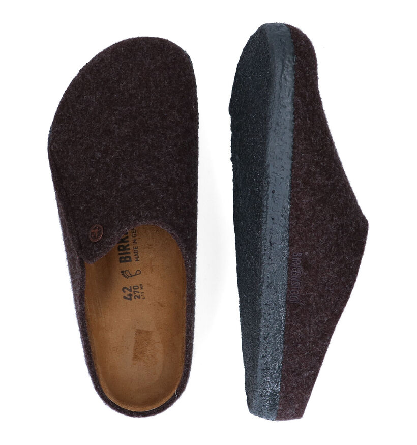 Birkenstock Zermatt Pantoufles en Brun en laine (313699)