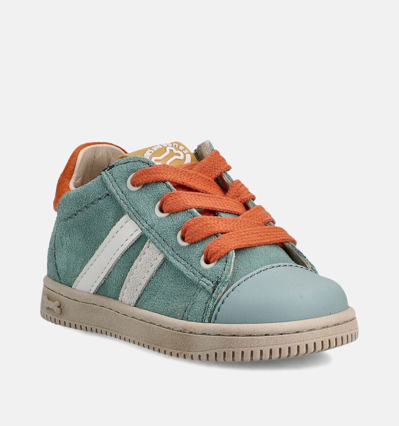 STONES and BONES Nepo Groene/Oranje Sneakers voor jongens (369608) - geschikt voor steunzolen