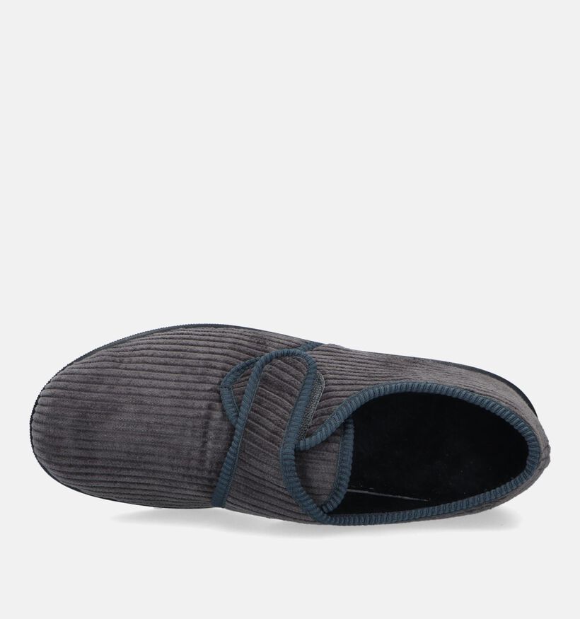 Slippers comfort Pantoufles avec fermeture à velcro en Gris pour hommes (332766)