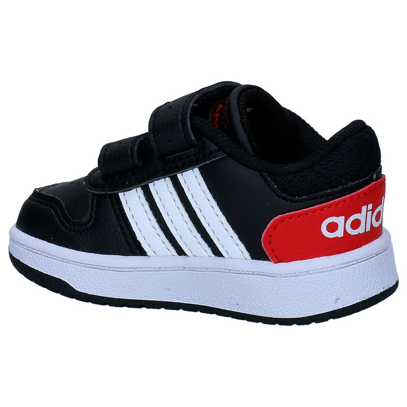 adidas Hoops 2.0 Zwarte Sneakers in kunstleer (290777)