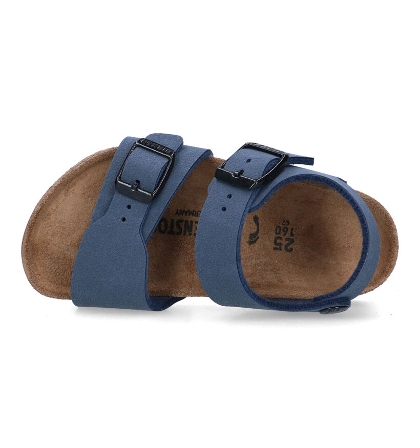Birkenstock New York Sandales en Bleu en simili cuir (322480)