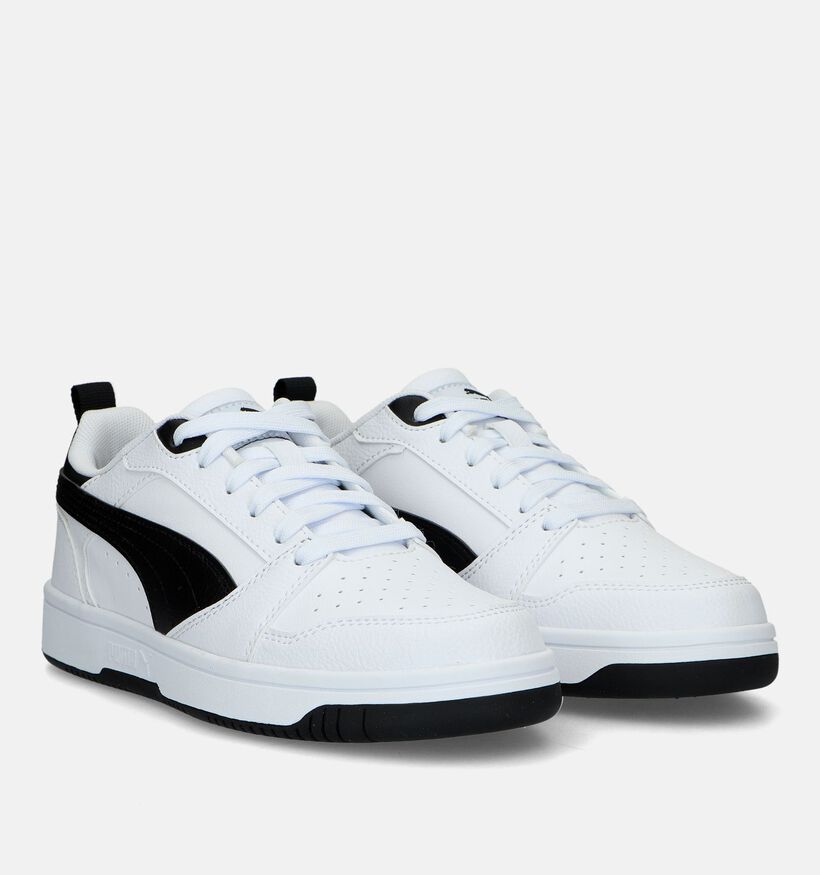 Puma Rebound V6 Witte Sneakers voor meisjes, jongens (326362) - geschikt voor steunzolen