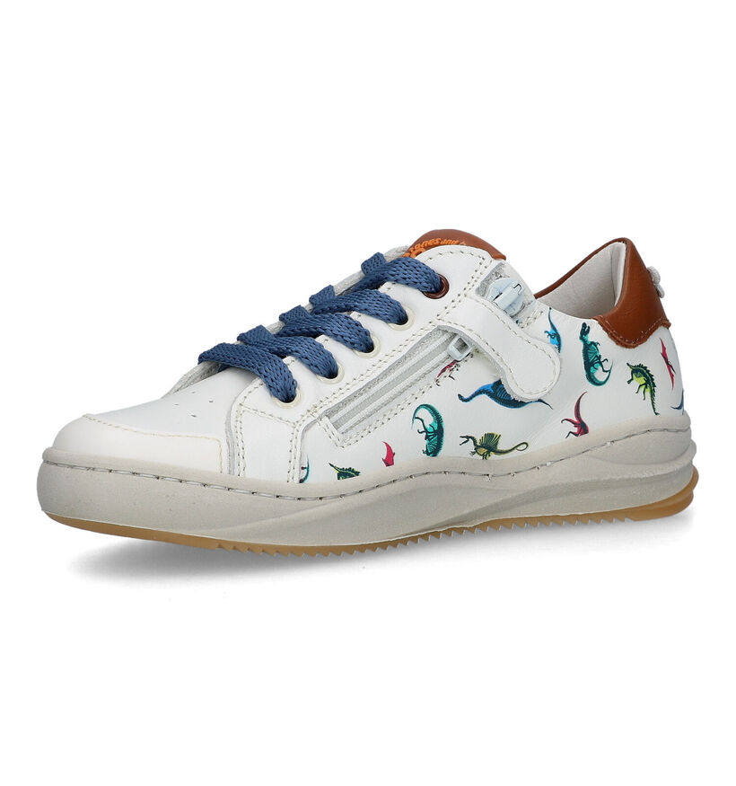 STONES and BONES Norie Ecru Veterschoenen voor jongens (322096) - geschikt voor steunzolen