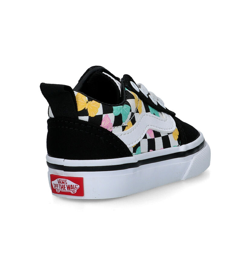 Vans Ward Butterfly Checkrbrd Zwarte Sneakers voor meisjes (321074)