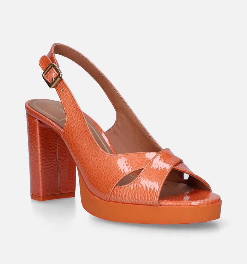 Geox Walk Pleasure Sandales avec talon en Orange pour femmes (336019)