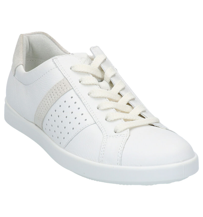 Ecco Leisure Rode Sneakers in leer (275317)