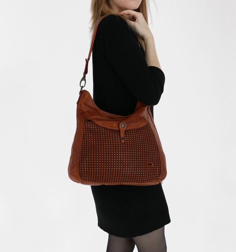 Bear Design Sac à bandoulière en Cognac en cuir (283593)