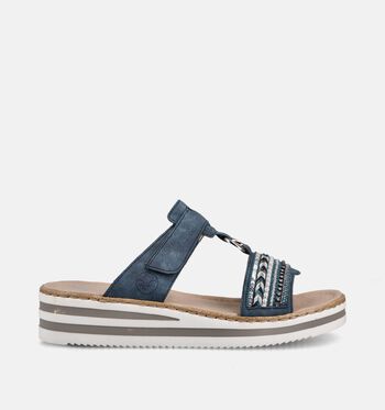 Rieker Slippers Goud/Blauw