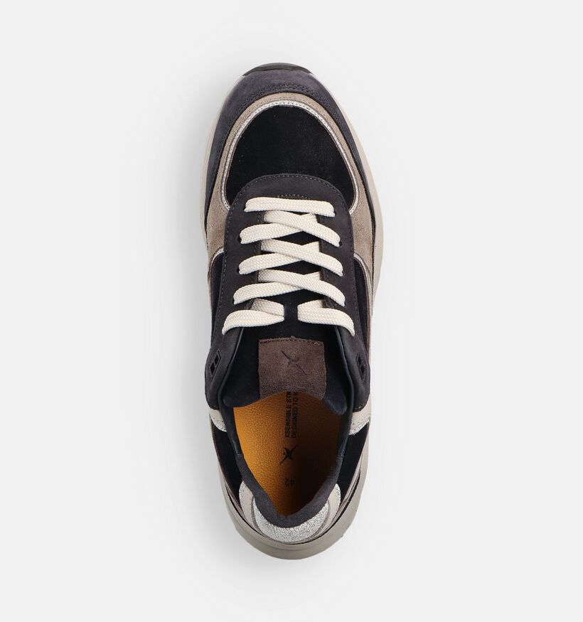 Xsensible Manhattan Chaussures plates en Bleu/Beige pour hommes (363773) - pour semelles orthopédiques